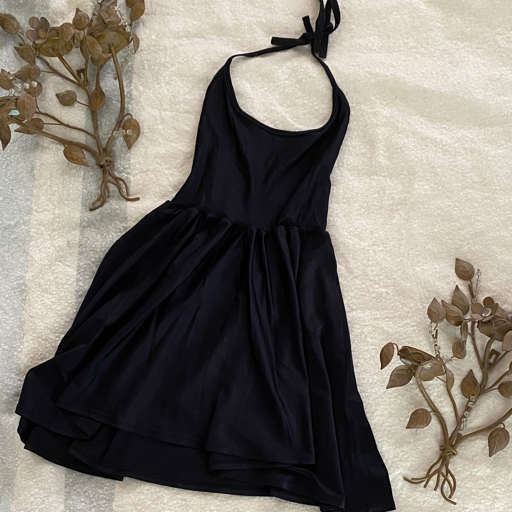 American Apparel Black Ballet Halter Dress